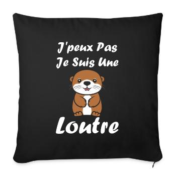 Humour petite loutre - Housse de coussin décorative 45 x 45 cm - noir - Devant