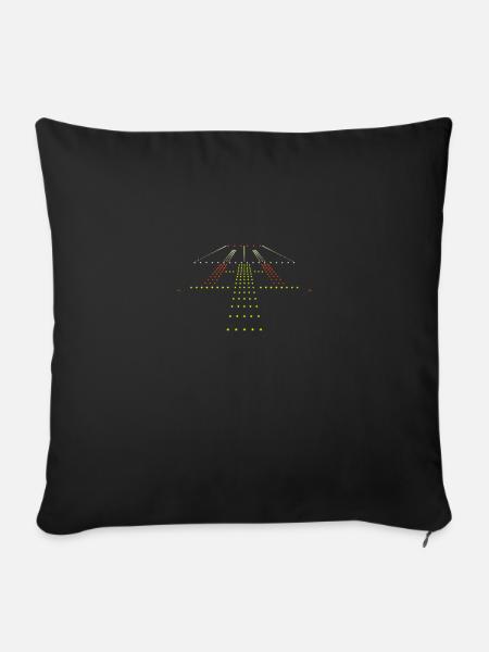 Runway Flughafen Flugzeug Geschenk - Sofakissenbezug 45 x 45 cm - Schwarz