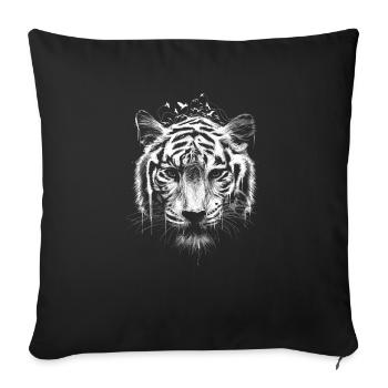 Tiger Animal Symbol Wild Nature Strength - Sofa pillowcase 17,3'' x 17,3'' (45 x 45 cm) - black - Front