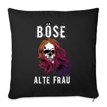 Böse Alte Frau - Sofakissenbezug 45 x 45 cm - Schwarz - Vorne