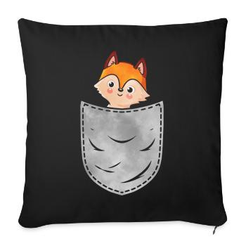 Pocket Fox Animal In Your Pocket Fox - Sofakissenbezug 45 x 45 cm - Schwarz - Vorne
