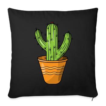 Cactus - Housse de coussin décorative 45 x 45 cm - noir - Devant