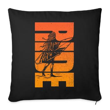 Frauen Surfen Retro Ride Sunset Surfer - Sofakissenbezug 45 x 45 cm - Schwarz - Vorne