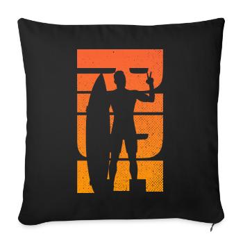 Männer Surfen Retro Ride Sunset Surfer - Sofakissenbezug 45 x 45 cm - Schwarz - Vorne
