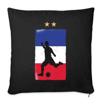 France Football Maillot de foot Drapeau Français - Housse de coussin décorative 45 x 45 cm - noir - Devant