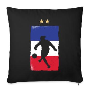 France Football Maillot de foot Drapeau Français - Housse de coussin décorative 45 x 45 cm - noir - Devant