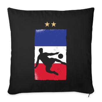 France Football Maillot de foot Drapeau Français - Housse de coussin décorative 45 x 45 cm - noir - Devant