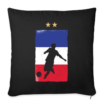 France Football Maillot de foot Drapeau Français - Housse de coussin décorative 45 x 45 cm - noir - Devant