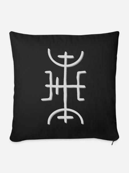 Wikinger Ruen - Sofakissenbezug 45 x 45 cm - Schwarz