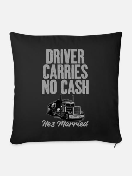 Fahrer Trägt Keine - Sofakissenbezug 45 x 45 cm - Schwarz
