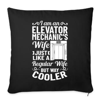 Elevator Elevator System Technician Woman Elevator Elevator - Sofa pillowcase 17,3'' x 17,3'' (45 x 45 cm) - black - Front