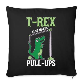 Lustiger T-Rex Gym Tyrannosaurus Rex Dinosaurier - Sofakissenbezug 45 x 45 cm - Schwarz - Vorne