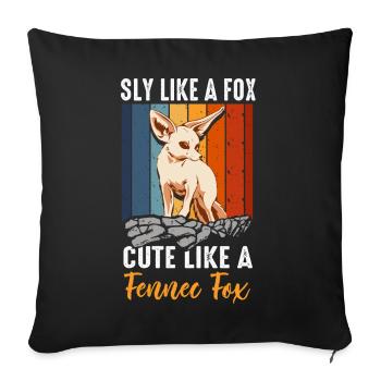 Fennec Fox Sly Cute Fennec Foxes Owner - Sofa pillowcase 17,3'' x 17,3'' (45 x 45 cm) - black - Front