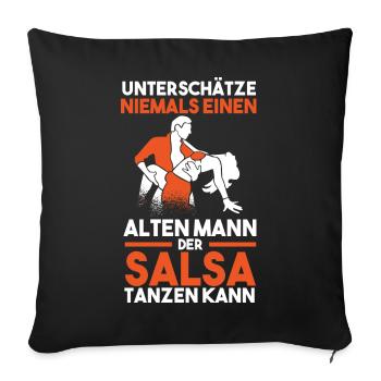 Salsa Tanz Tänzer - Sofakissenbezug 45 x 45 cm - Schwarz - Vorne
