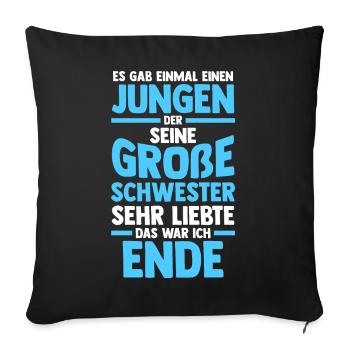 Geschwister Bruder Schwestern Schwester - Sofakissenbezug 45 x 45 cm - Schwarz - Vorne