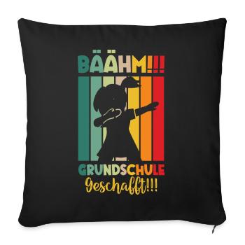 Grundschule Geschafft 2026 Grundschulabgänger - Sofakissenbezug 45 x 45 cm - Schwarz - Vorne