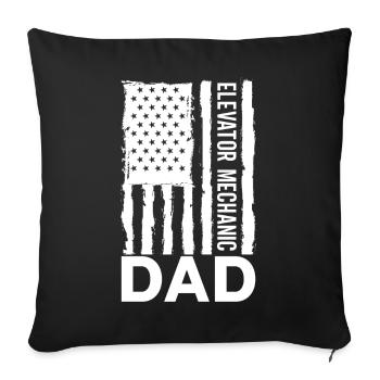 Elevator Inspector Elevator Mechanic Dad USA - Sofa pillowcase 17,3'' x 17,3'' (45 x 45 cm) - black - Front