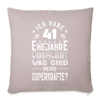 Hochzeitsgeschenk 41 Jahre Ehe Hochzeitstag - Sofakissenbezug 45 x 45 cm - helles Taupe - Vorne