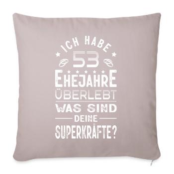 Hochzeitsgeschenk 53 Jahre Ehe Hochzeitstag - Sofakissenbezug 45 x 45 cm - helles Taupe - Vorne