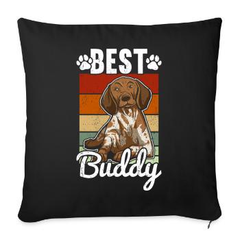 German Shorthaired Pointer Dog - Sofa pillowcase 17,3'' x 17,3'' (45 x 45 cm) - black - Front