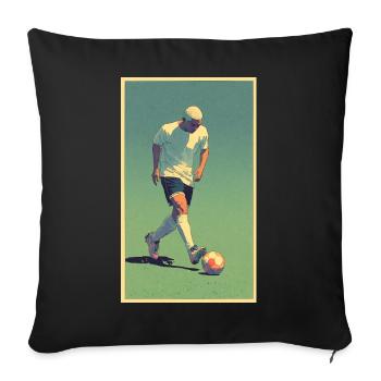 Football player #3 - Sofa pillowcase 17,3'' x 17,3'' (45 x 45 cm) - black - Front