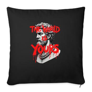 LE MONDE EST À VOUS x DIEU GREC - Housse de coussin décorative 45 x 45 cm - noir - Devant