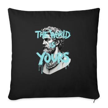 LE MONDE EST À VOUS x DIEU GREC - Housse de coussin décorative 45 x 45 cm - noir - Devant