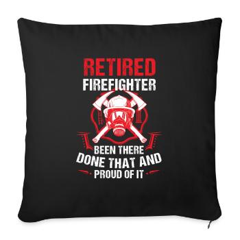 Un pompier à la retraite a fait ce fier retraité - Housse de coussin décorative 45 x 45 cm - noir - Devant