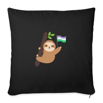 Queer Genderqueer Sloth Tropical Animal LGBT - Sofa pillowcase 17,3'' x 17,3'' (45 x 45 cm) - black - Front