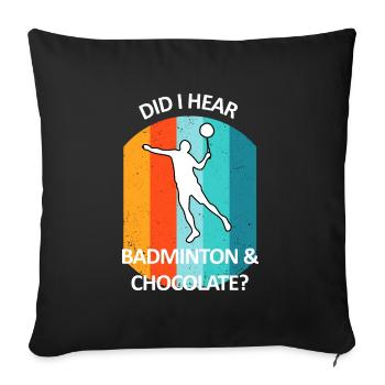 Badminton Badminton Badminton Player Chocolat - Housse de coussin décorative 45 x 45 cm - noir - Devant