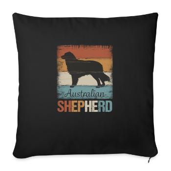 Australian Shepherd - Sofa pillowcase 17,3'' x 17,3'' (45 x 45 cm) - black - Front