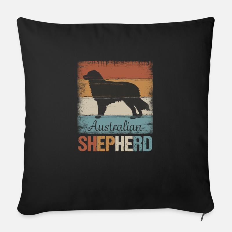 Australian Shepherd - Sofakissenbezug 45 x 45 cm - Schwarz