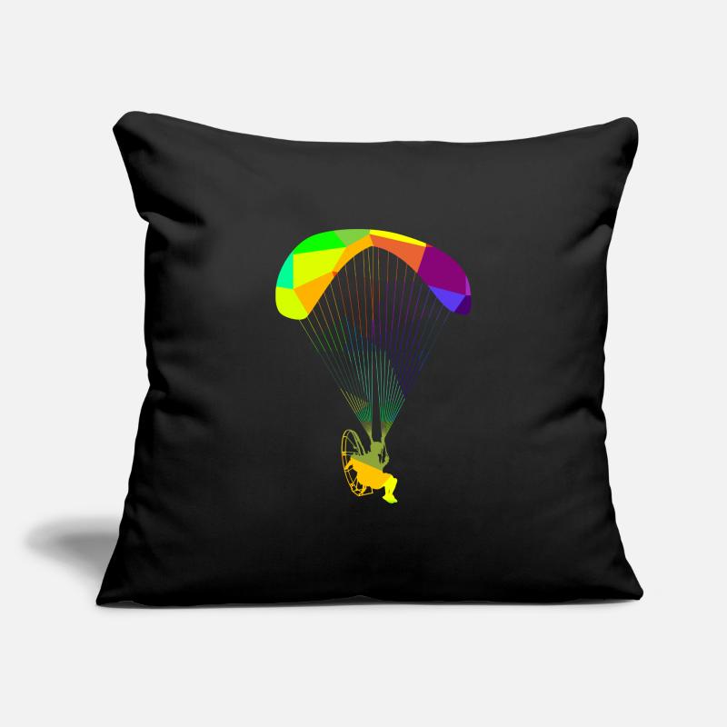 Motorisierter Paraglider Gleitschirm Regenbogen Sofakissenbezug 45 x 45 cm