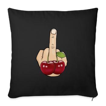 Fuck you Cerise Cherry - Housse de coussin décorative 45 x 45 cm - noir - Devant