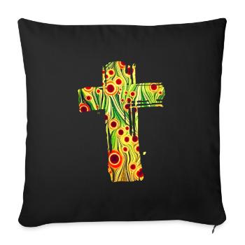 kreuz 11 e 110 - Sofakissenbezug 45 x 45 cm - Schwarz - Vorne