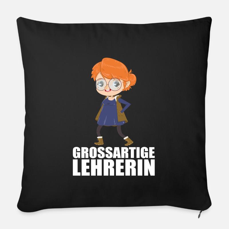 Großartige Lehrerin Geschenk - Sofakissenbezug 45 x 45 cm - Schwarz