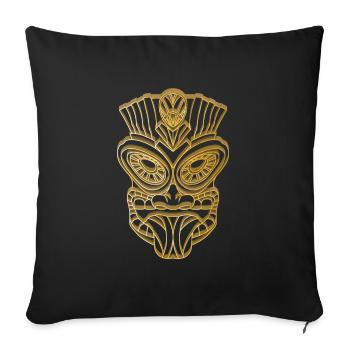 Tiki Mask Tiki Bar Hawaii Gold - Sofa pillowcase 17,3'' x 17,3'' (45 x 45 cm) - black - Front