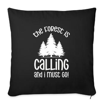 Forest Nature Conservation Hunter Wilderness - Sofa pillowcase 17,3'' x 17,3'' (45 x 45 cm) - black - Front