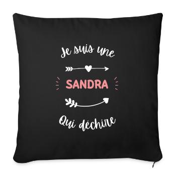 Je suis une sandra qui déchire - Housse de coussin décorative 45 x 45 cm - noir - Devant