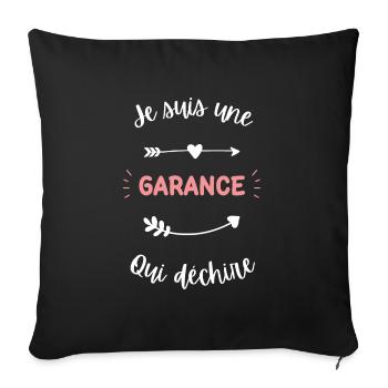 Je suis une Garance qui déchire - Housse de coussin décorative 45 x 45 cm - noir - Devant