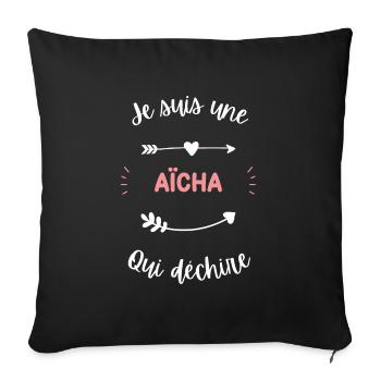 Je suis une Aïcha qui déchire - Housse de coussin décorative 45 x 45 cm - noir - Devant