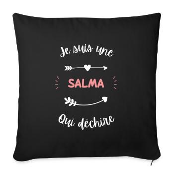 Je suis une salma qui déchire - Housse de coussin décorative 45 x 45 cm - noir - Devant