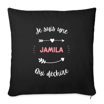 Je suis une Jamila qui déchire - Housse de coussin décorative 45 x 45 cm - noir - Devant