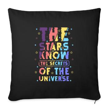 stars spaceship galaxy - Sofa pillowcase 17,3'' x 17,3'' (45 x 45 cm) - black - Front
