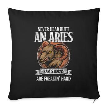 Aries Birthday Superstition Fire - Sofa pillowcase 17,3'' x 17,3'' (45 x 45 cm) - black - Front
