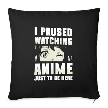 Manga Senpai Kanji Asian - Sofa pillowcase 17,3'' x 17,3'' (45 x 45 cm) - black - Front
