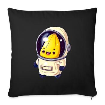 Banana Astronaut Cosmonaut - Sofa pillowcase 17,3'' x 17,3'' (45 x 45 cm) - black - Front