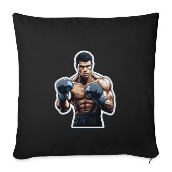 Boxer Kampfsport Sport Kraftsport Kämpfer Hobby - Sofakissenbezug 45 x 45 cm - Schwarz - Vorne