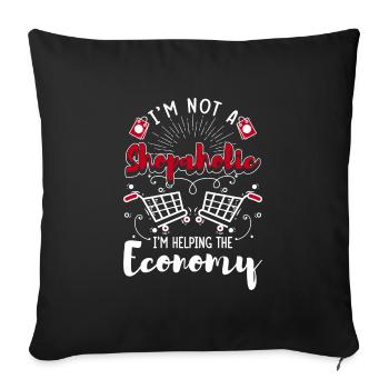 Shopping Woman Shopping Queen Money - Sofa pillowcase 17,3'' x 17,3'' (45 x 45 cm) - black - Front