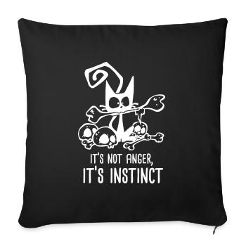 INSTINCT Funny Role Playing Cat RPG - Sofa pillowcase 17,3'' x 17,3'' (45 x 45 cm) - black - Front